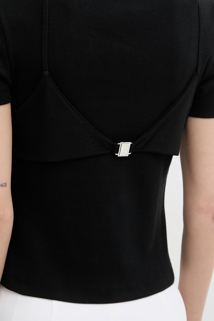 Patrizia Pepe tricou pentru femei, din bumbac cu elastan 2M4522.J407 negru
