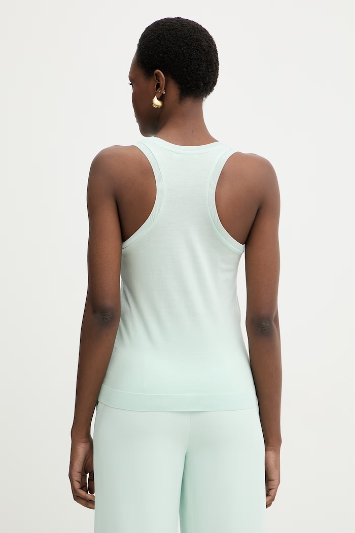 Patrizia Pepe top dámsky s lyocellom 2M4543.J419 tyrkysová SS26