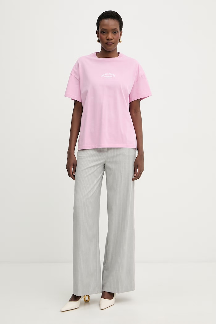Patrizia Pepe t-shirt damski bawełniany 2M4552.J428 różowy SS26
