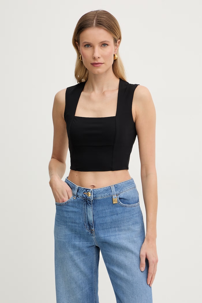 Patrizia Pepe crop top da donna nero 2M4556.JZ26