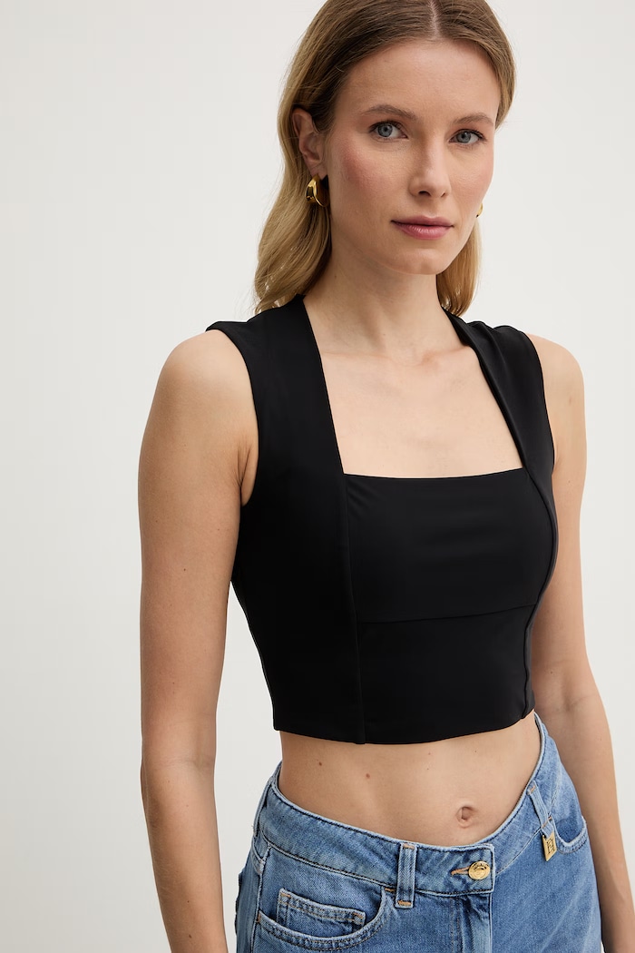 Patrizia Pepe crop top da donna nero 2M4556.JZ26
