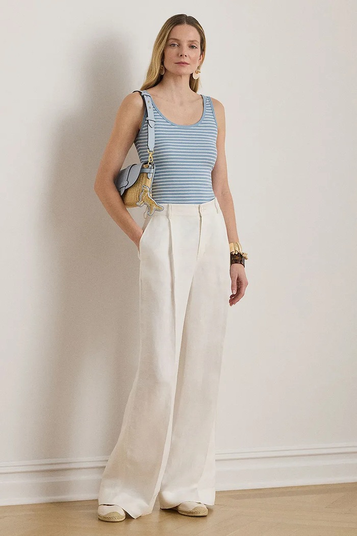 Îmbrăcăminte Lauren Ralph Lauren top femei din bumbac 200P09099 albastru