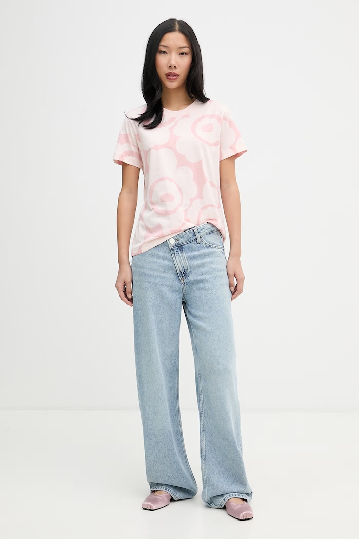 Marimekko tricou pentru femei, din bumbac 095051 roz SS26
