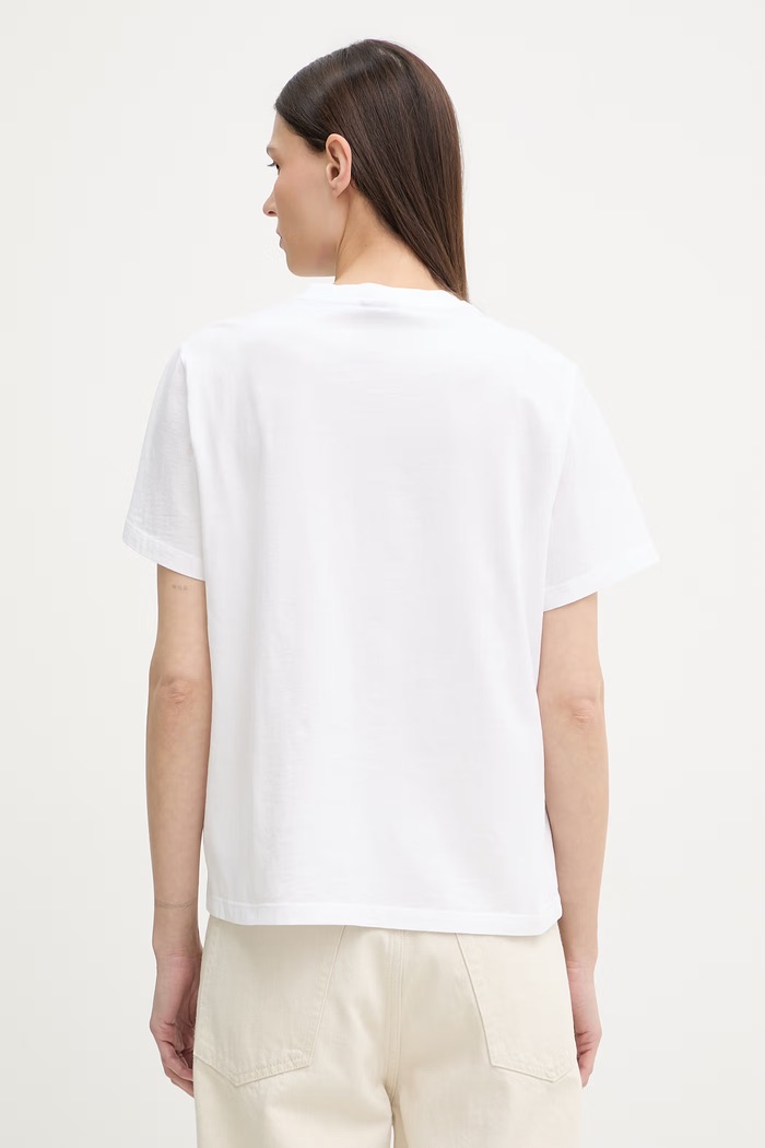 Îmbrăcăminte G-Star tricou basic pentru femei, din bumbac Inside print D28722.4107 alb