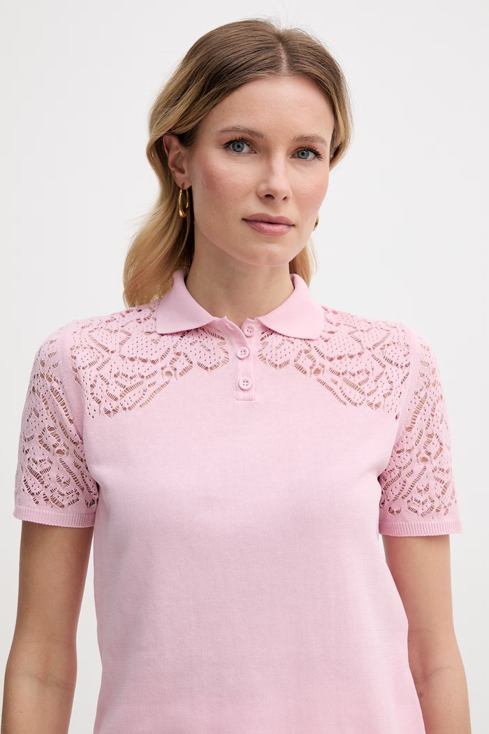 Max&Co. polo tričko dámske bavlnené MCOLONZA ružová 2616361043200