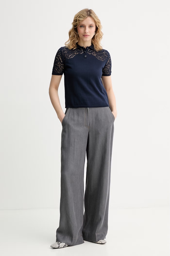 Max&Co. polo tričko dámske bavlnené MCOLONZA 2616361043200 tmavomodrá SS26