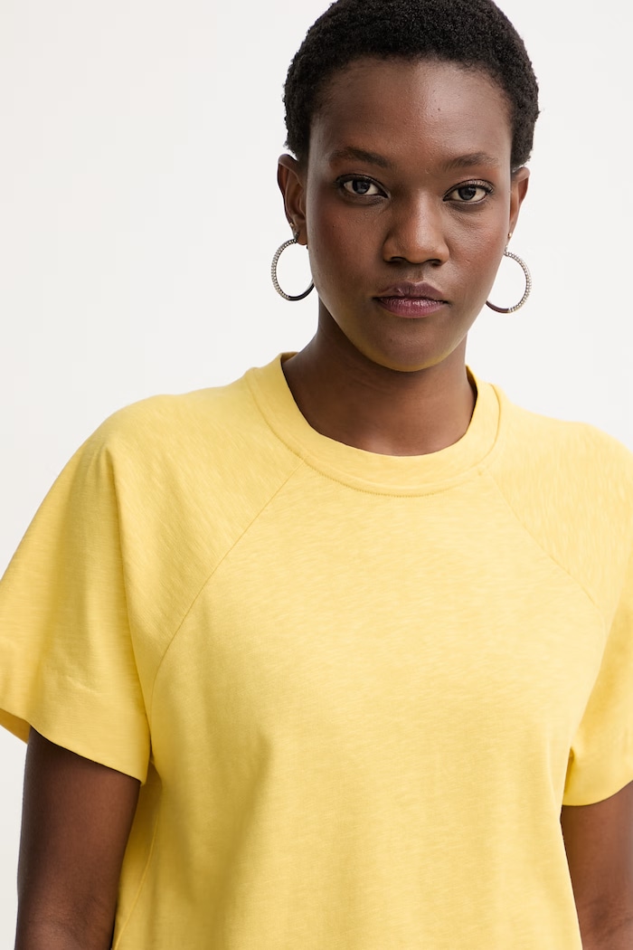 Max&Co. t-shirt γυναικείο με βαμβάκι MCOTESO κίτρινο 2616941064200