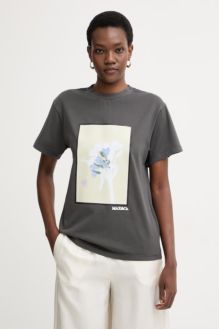 Max&Co. T-shirt γυναικείο βαμβακερό MCOOGNUNO γκρί 2616971054200