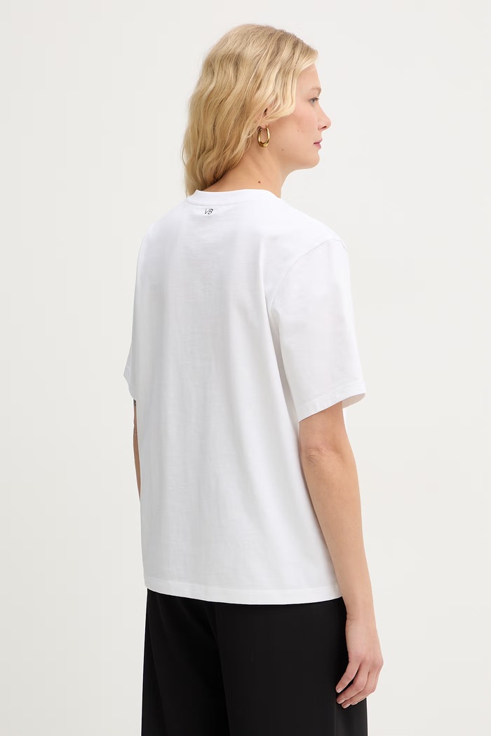 Ρούχα Victoria Beckham T-shirt γυναικείο βαμβακερό 1226JTS007458A λευκό