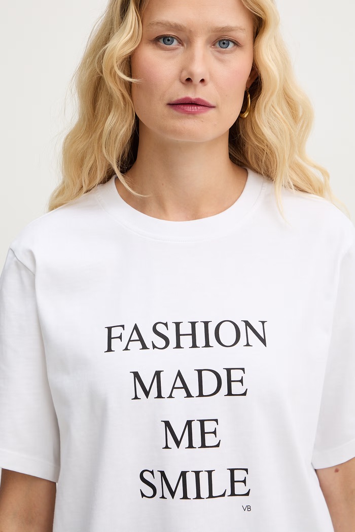 Victoria Beckham T-shirt γυναικείο βαμβακερό λευκό 1226JTS007458A