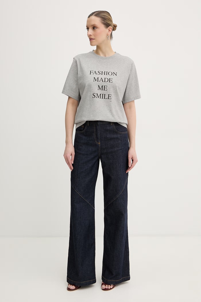Victoria Beckham tricou pentru femei, din bumbac 1226JTS007458A gri SS26