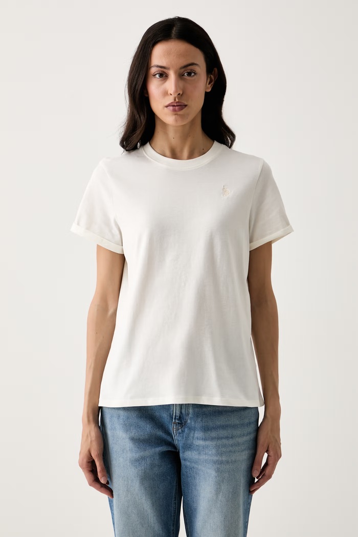 U.S. Polo Assn. tričko dámske bavlnené CREW NECK béžová WUP0634