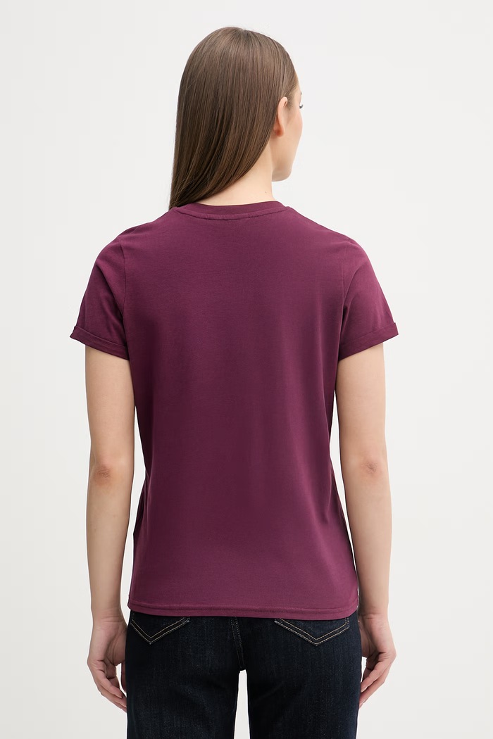Odzież U.S. Polo Assn. T-shirt damski bawełniany CREW NECK WUP0634 fioletowy