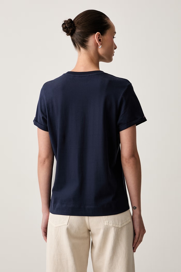 Odzież U.S. Polo Assn. T-shirt damski bawełniany CREW NECK WUP0634 granatowy