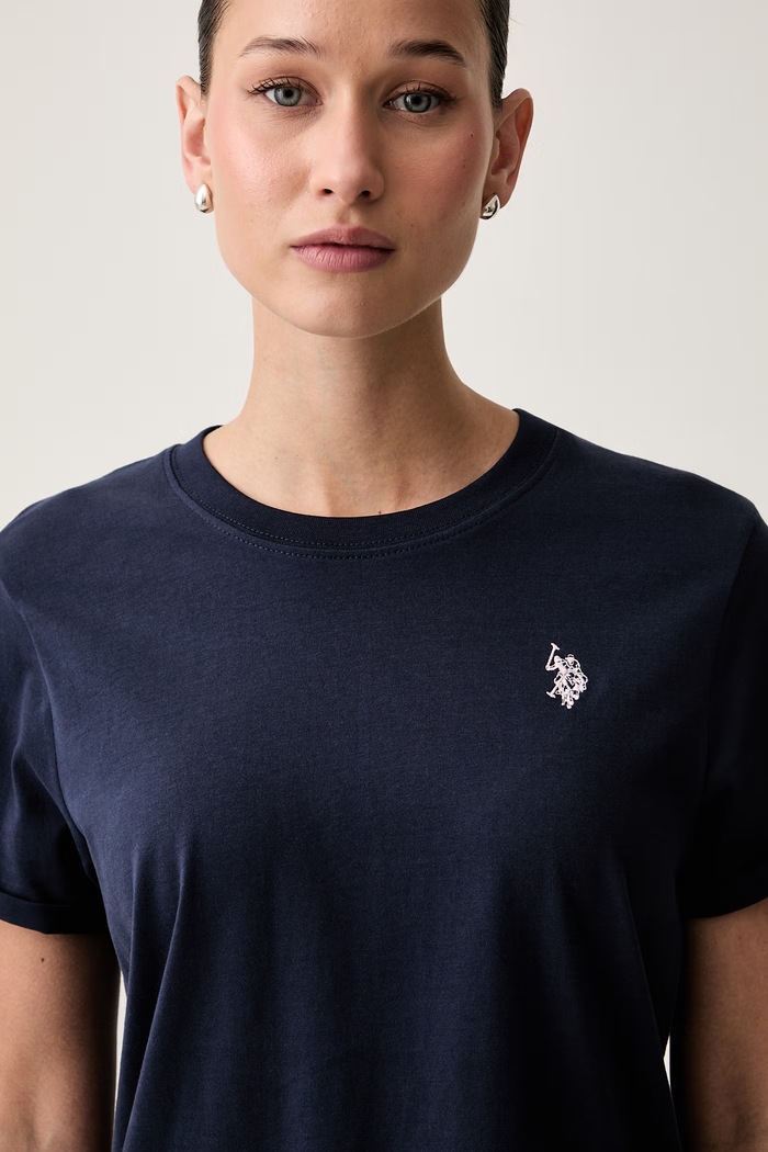 U.S. Polo Assn. T-shirt damski bawełniany CREW NECK granatowy WUP0634