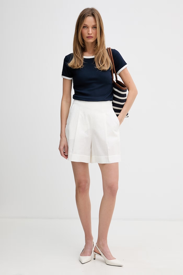 Tommy Hilfiger basic tričko dámske s bavlnou UW0UW06307 tmavomodrá SS26