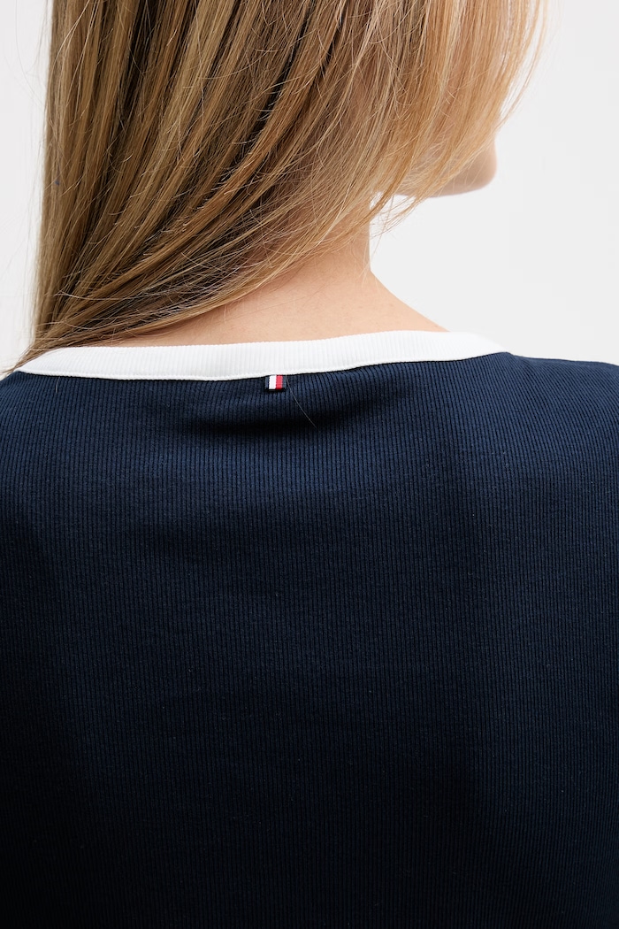 Tommy Hilfiger basic tričko dámske s bavlnou UW0UW06307 tmavomodrá