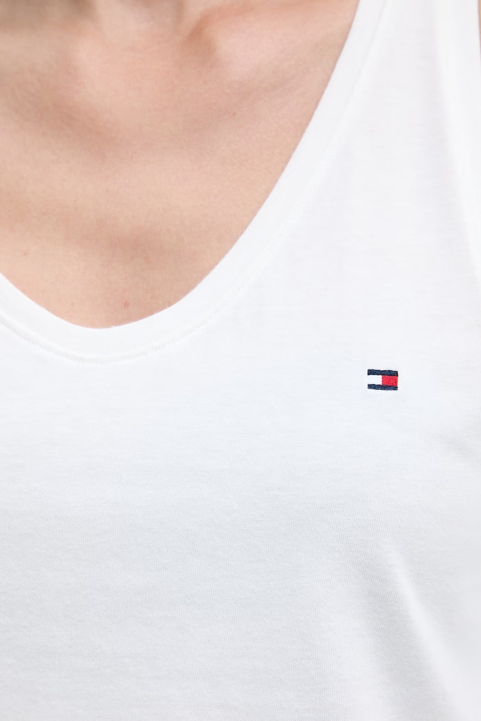 Tommy Hilfiger top dámsky bavlnený UW0UW06321 béžová