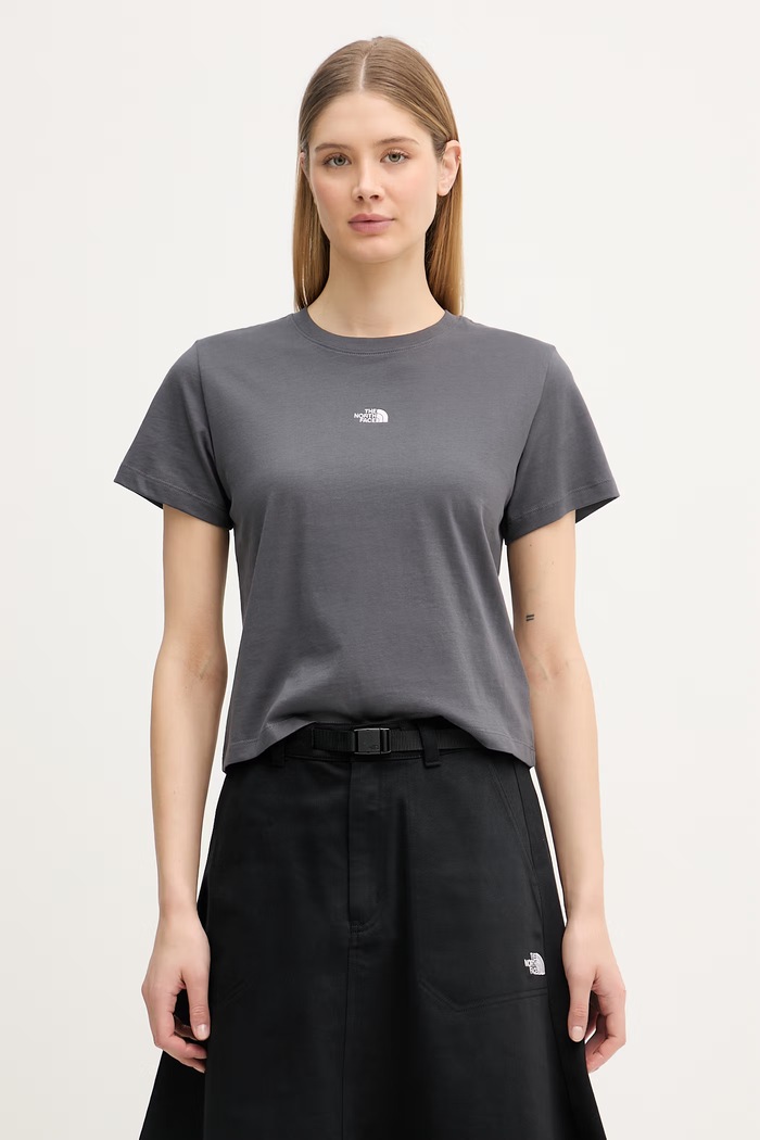 The North Face Essential βασικό t-shirt βαμβακερό γυναικείο γκρί NF0A8GR1RHI1