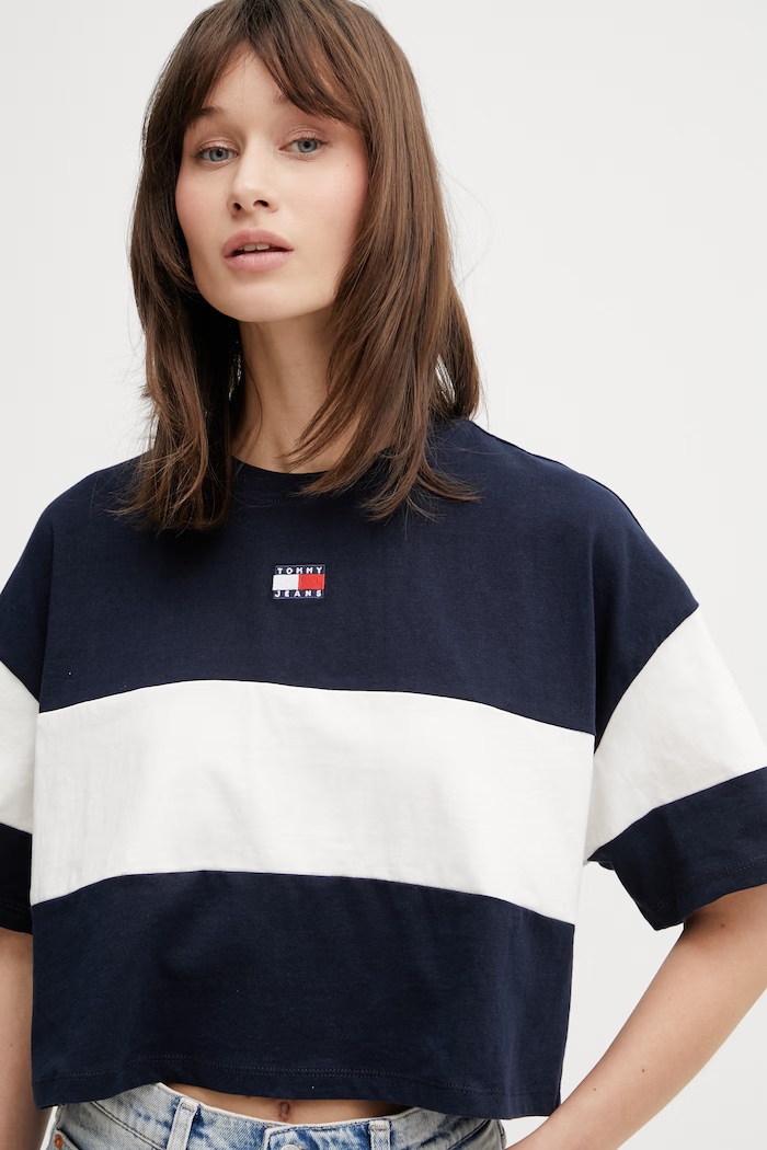 Tommy Jeans tričko dámske bavlnené tmavomodrá DW0DW18706