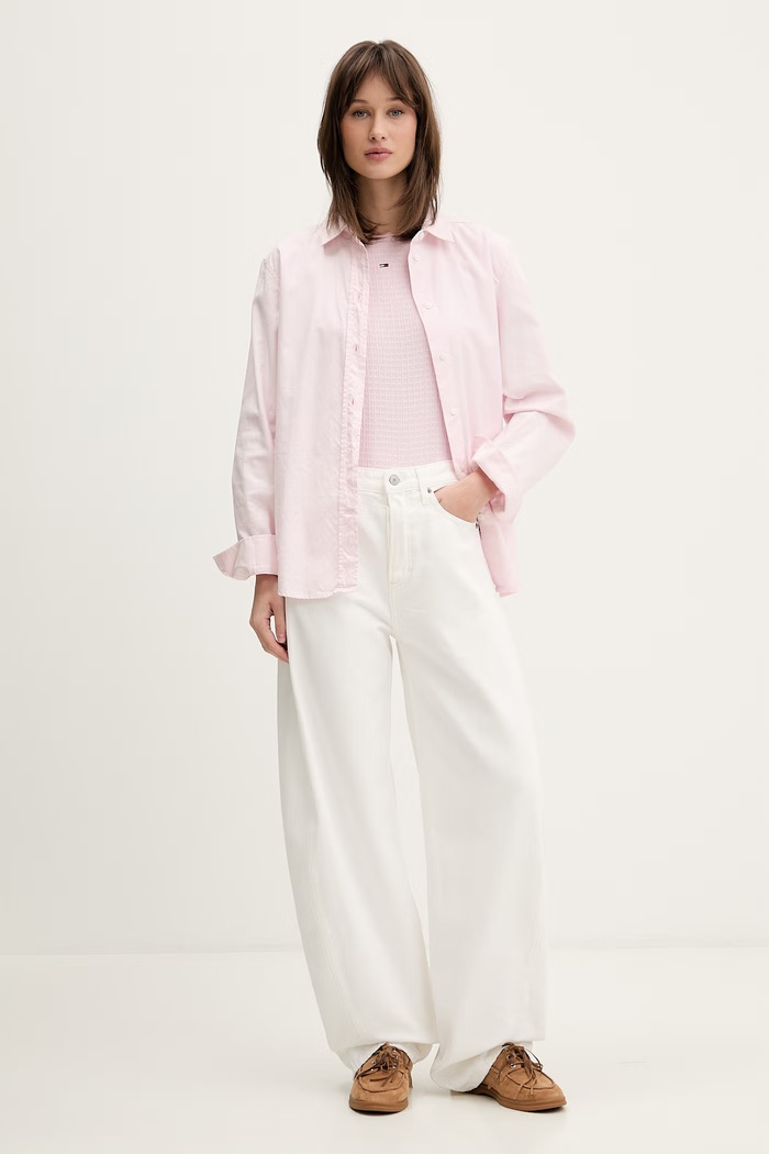 Tommy Jeans tričko dámske DW0DW22219 ružová SS26