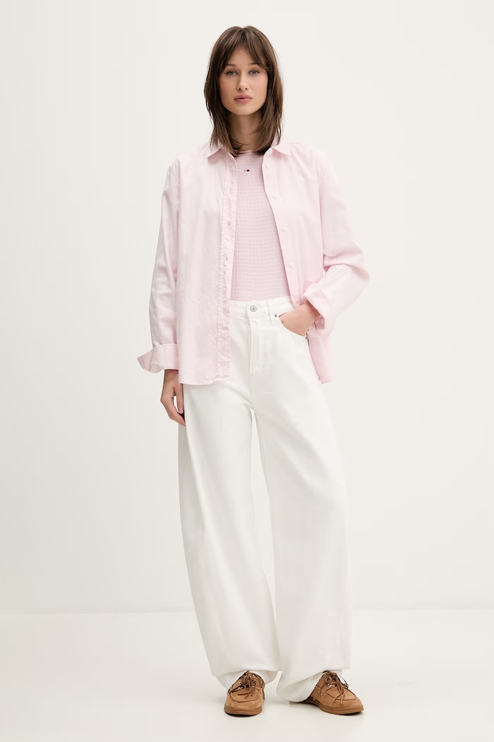 Tommy Jeans tričko dámske DW0DW22219 ružová SS26