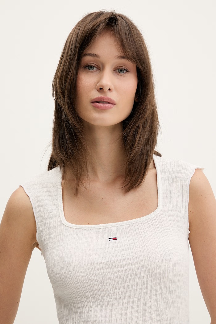 Tommy Jeans top damski biały DW0DW22220