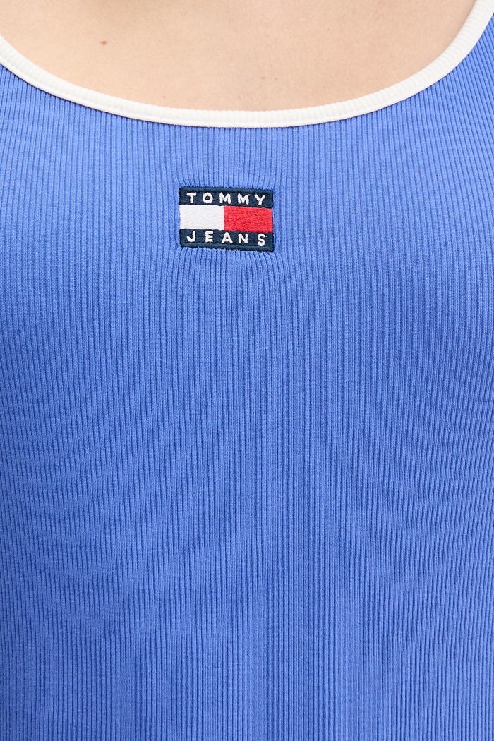 Tommy Jeans top dámsky bavlnený s elastanom DW0DW22261 fialová