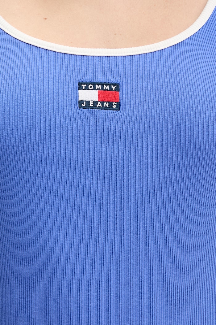 Tommy Jeans top dámsky bavlnený s elastanom DW0DW22261 fialová