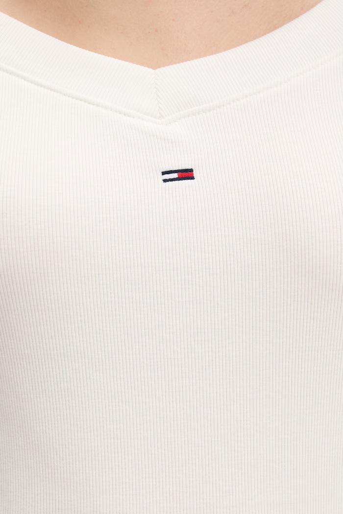 Tommy Jeans tričko dámske s bavlnou DW0DW22265 béžová