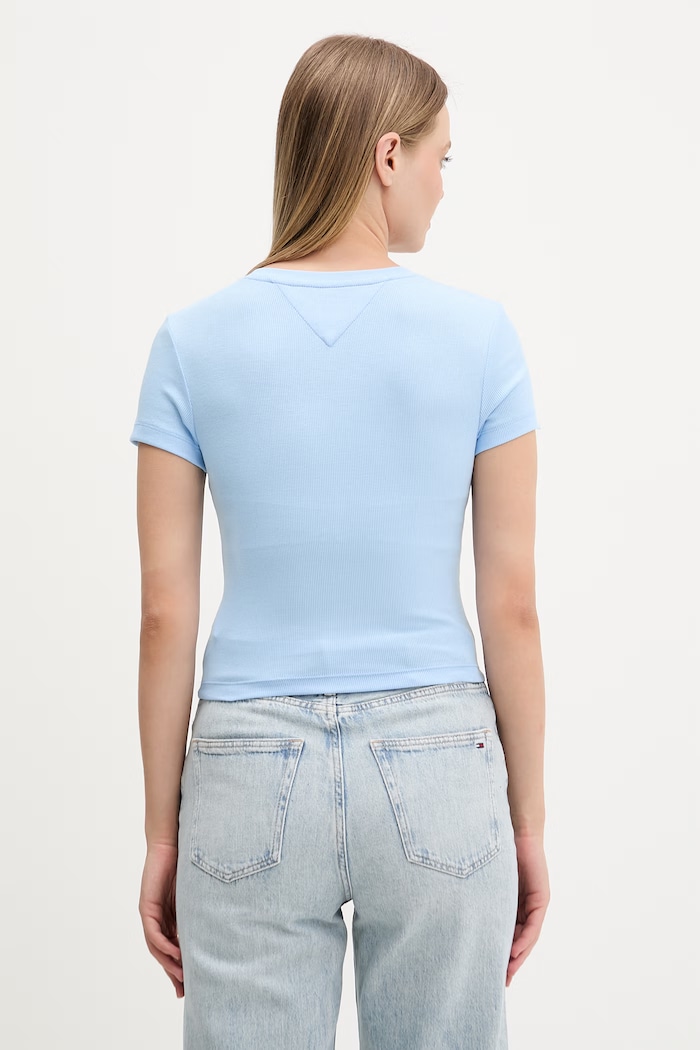 Oblečenie Tommy Jeans tričko dámske s bavlnou DW0DW22272 modrá