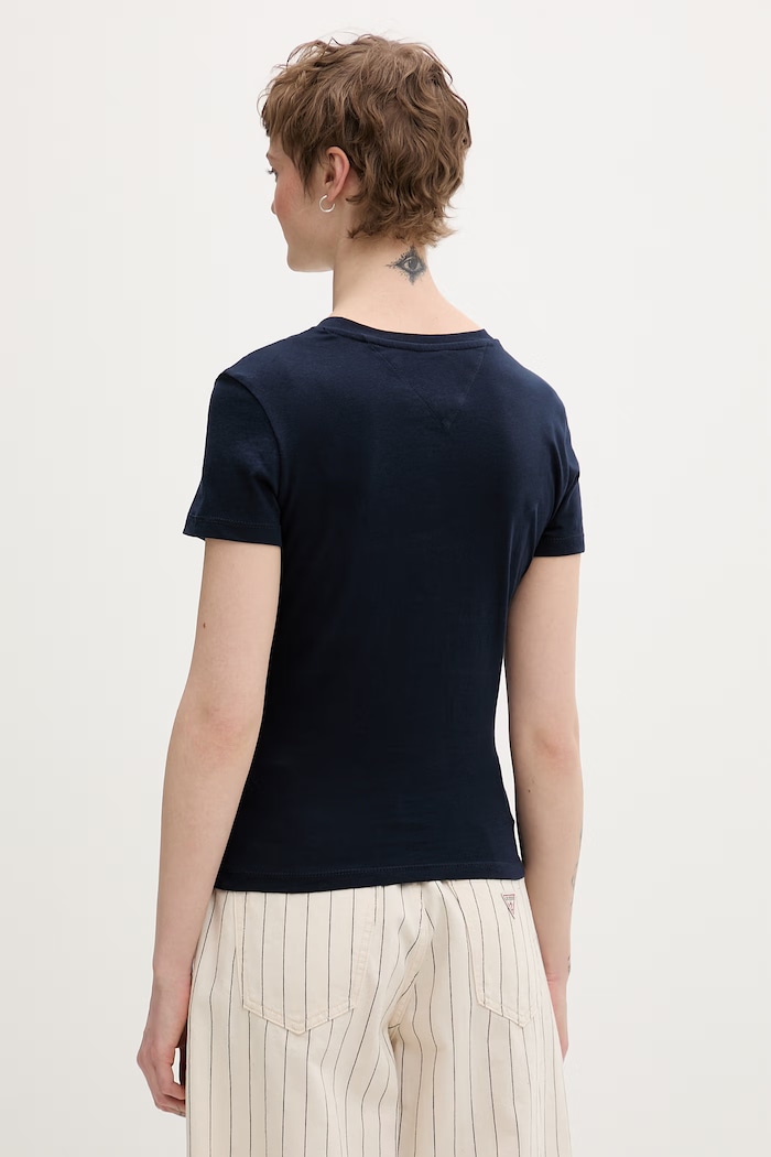 Oblečenie Tommy Jeans basic tričko dámske bavlnené DW0DW22273 tmavomodrá