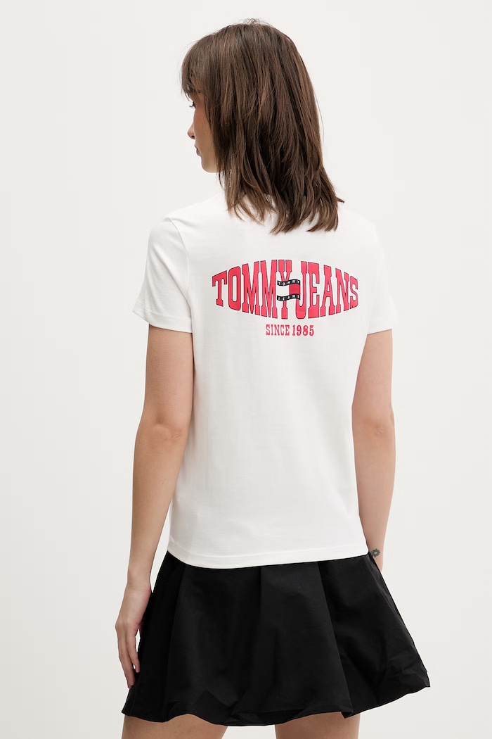 Tommy Jeans T-shirt damski bawełniany biały DW0DW22274
