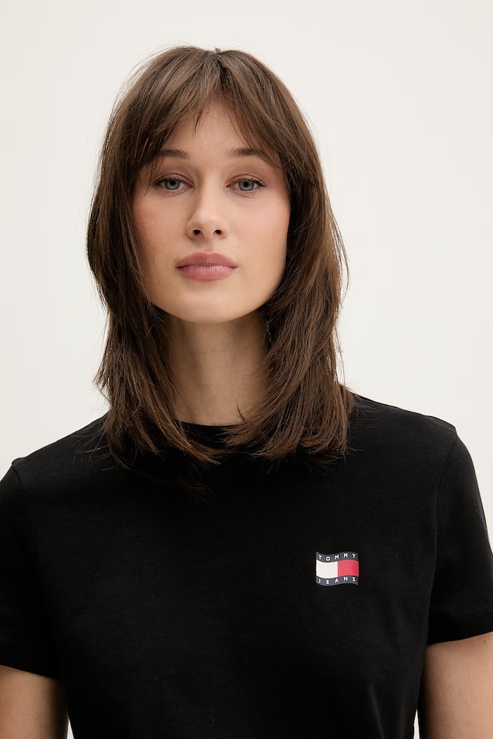 Tommy Jeans tričko dámske bavlnené čierna DW0DW22274