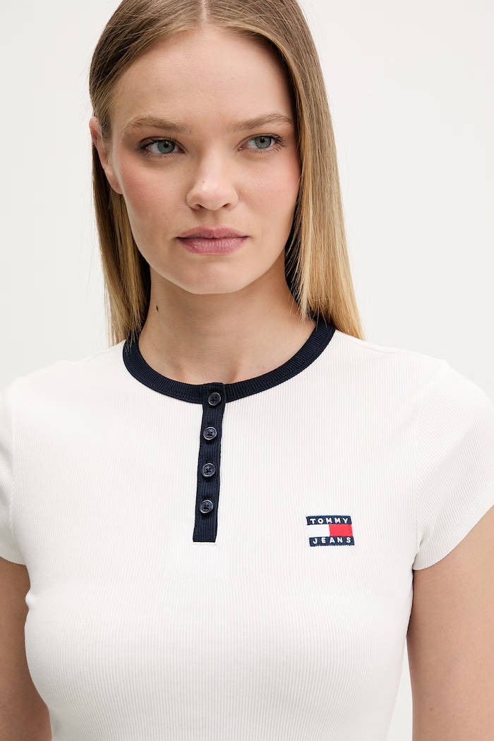 Tommy Jeans T-shirt damski z bawełną biały DW0DW22276