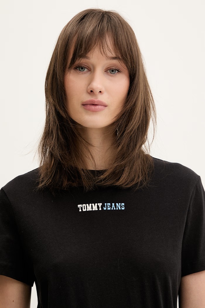 Tommy Jeans tričko dámske bavlnené čierna DW0DW22277