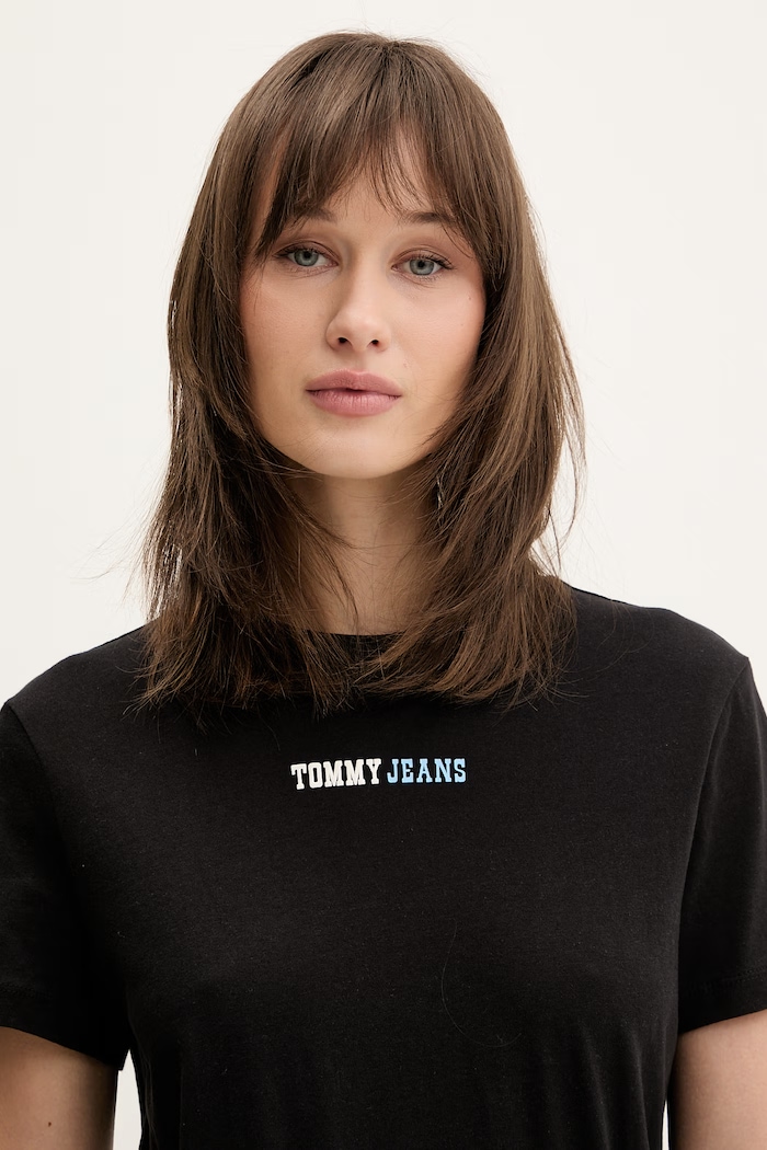 Tommy Jeans tričko dámske bavlnené čierna DW0DW22277