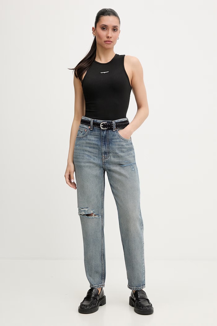 Tommy Jeans τοπ γυναικείο DW0DW22282 μαύρο SS26