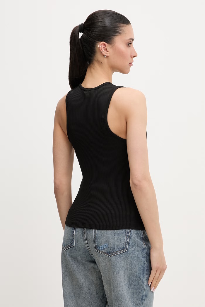 Ρούχα Tommy Jeans τοπ γυναικείο DW0DW22282 μαύρο