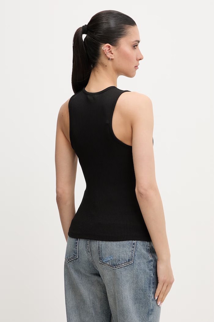 Ρούχα Tommy Jeans τοπ γυναικείο DW0DW22282 μαύρο