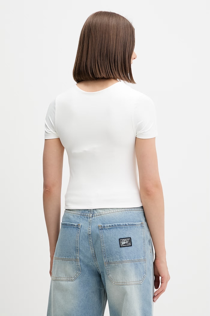 Ρούχα Tommy Jeans t-shirt γυναικείο DW0DW22284 μπεζ
