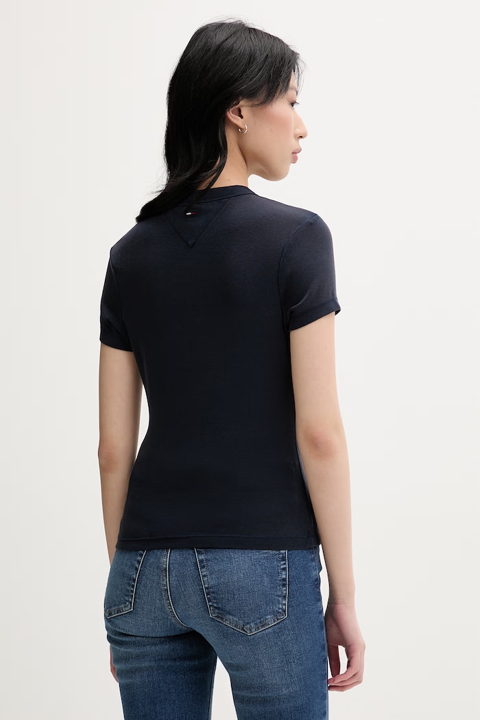 Îmbrăcăminte Tommy Jeans tricou basic pentru femei, din bumbac DW0DW22302 bleumarin