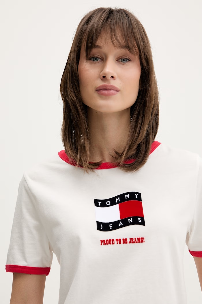 Tommy Jeans tričko dámske bavlnené béžová DW0DW22306
