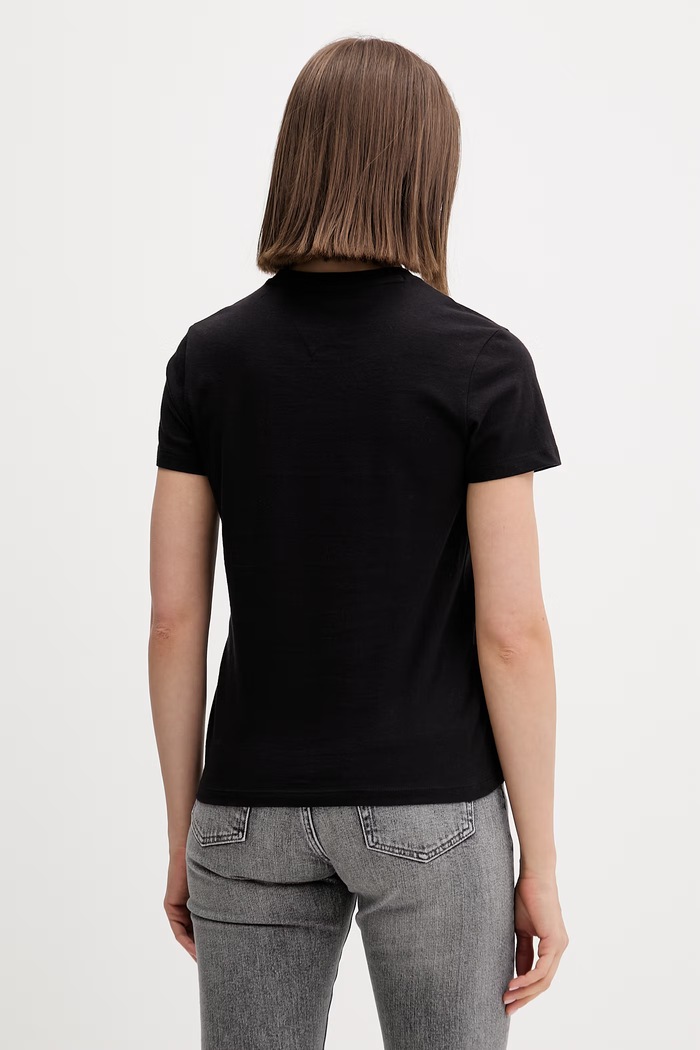 Îmbrăcăminte Tommy Jeans tricou pentru femei, din bumbac DW0DW22310 negru