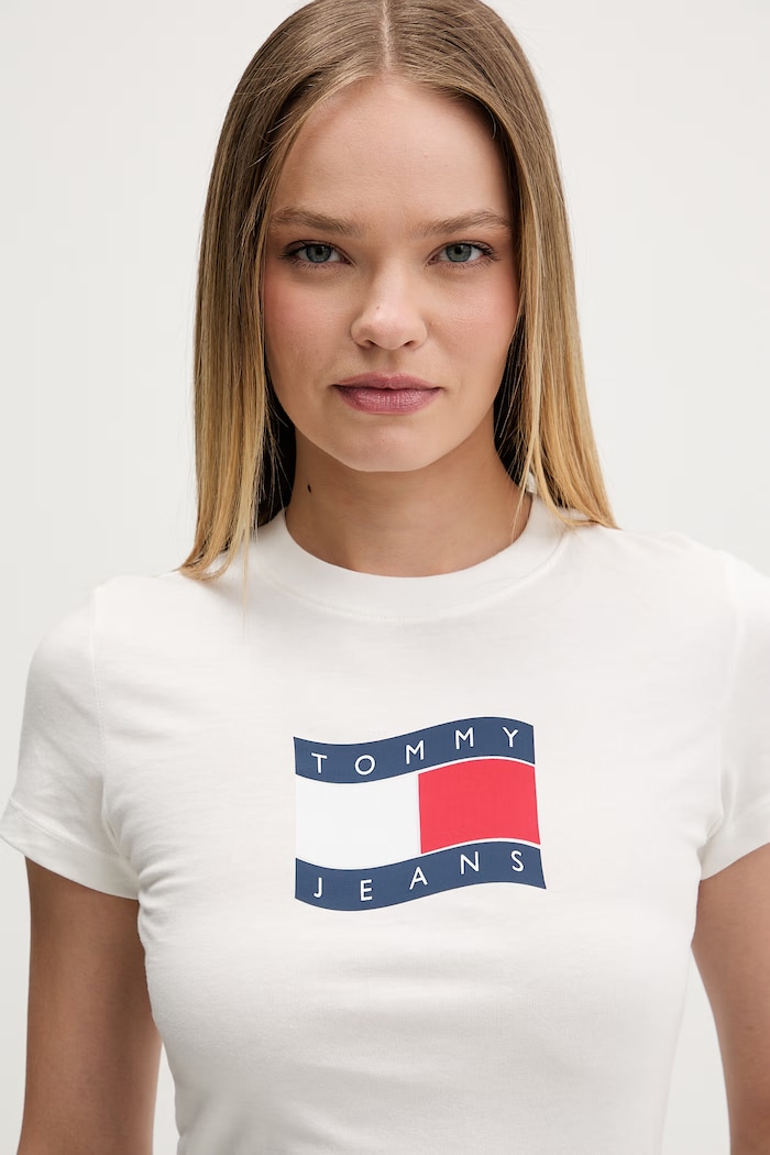 Tommy Jeans tričko dámske bavlnené biela DW0DW22781