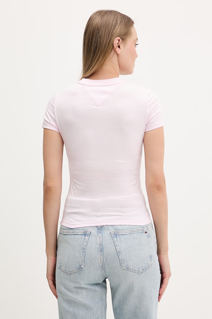 Oblečenie Tommy Jeans tričko dámske bavlnené DW0DW22781 ružová