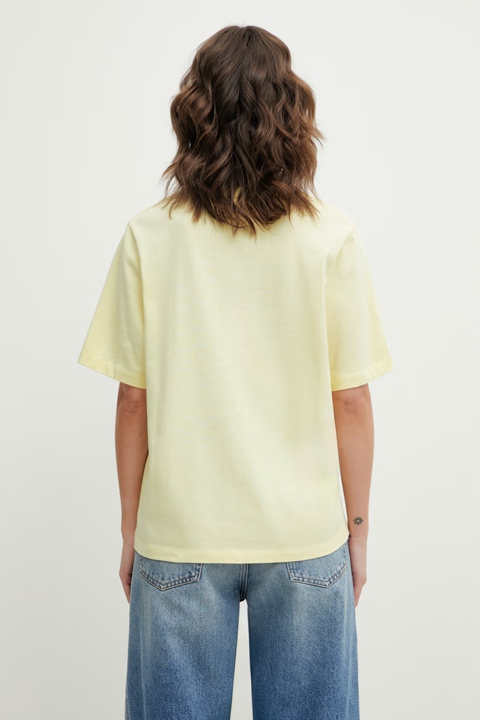 Îmbrăcăminte Maison Kitsuné tricou din bumbac Album Logo QW00110KJ0119 galben