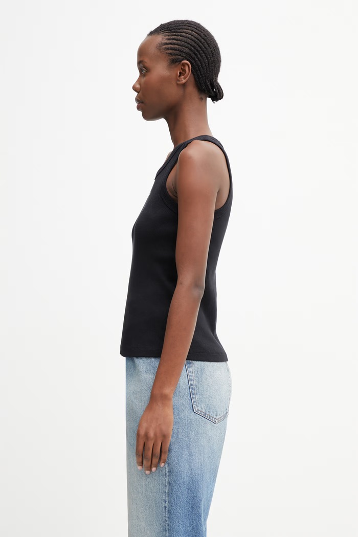 Maison Kitsuné τοπ βαμβακερό Γυναικείο QW00600KA0033 μαύρο SS26