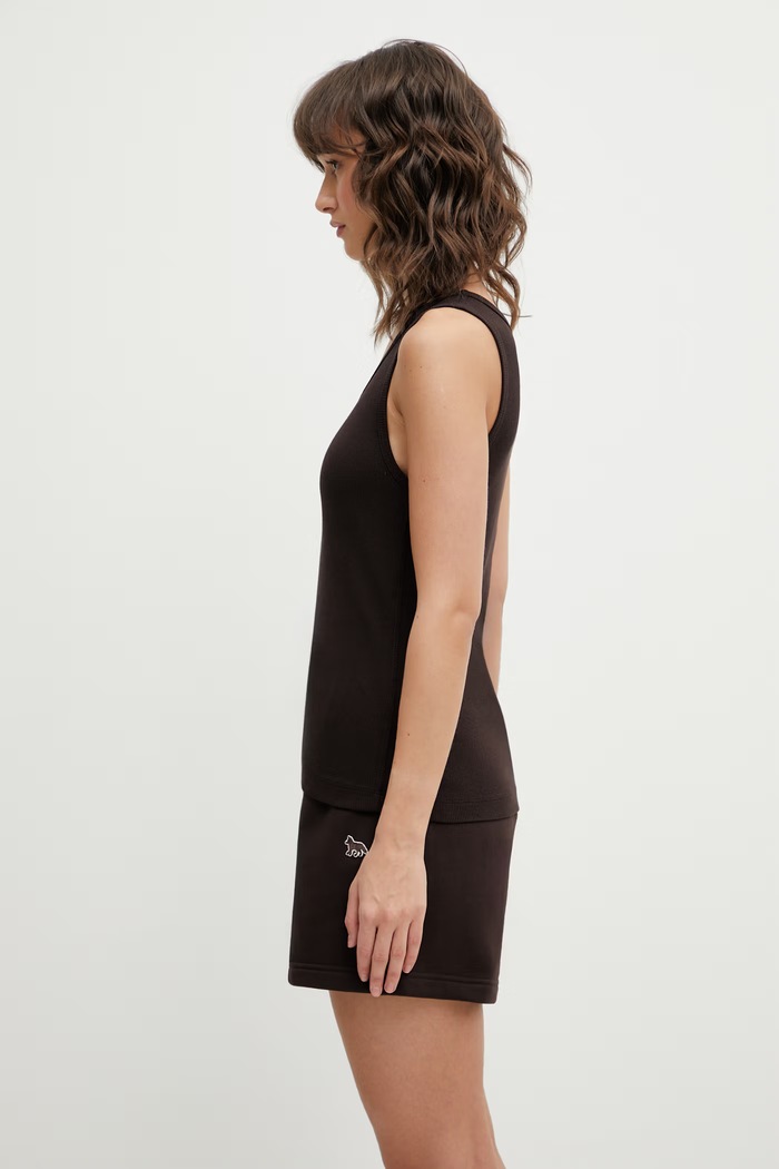 Maison Kitsuné cotton top Baby Fox MW00121KA0033 brown SS26