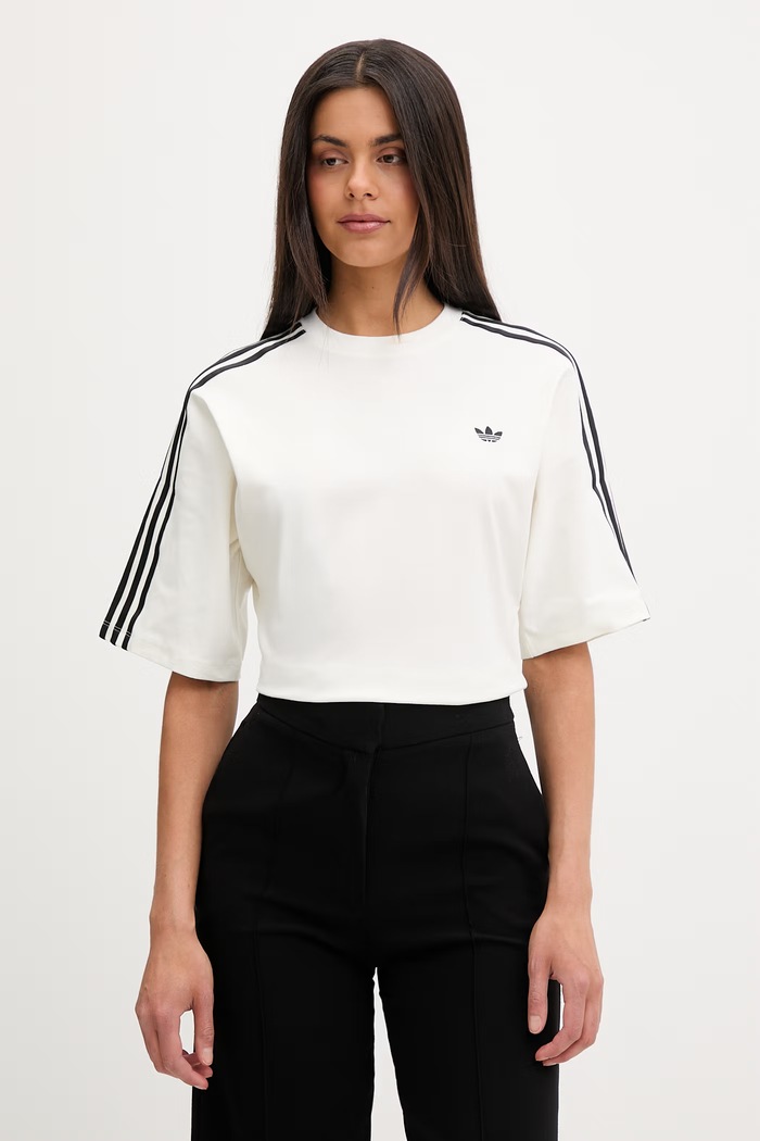 adidas Originals tričko dámske bavlnené s elastanom béžová KY5093
